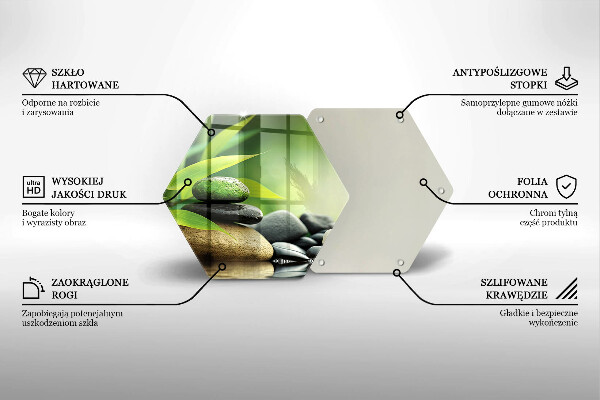 Chopping board Zen bamboo stones