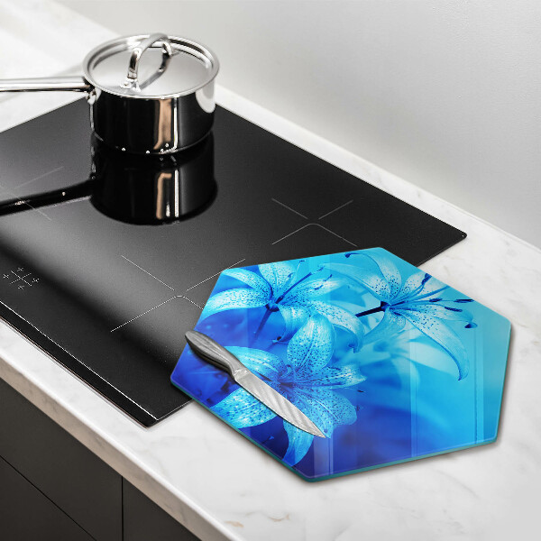 Chopping board Blue flowers