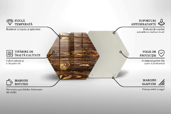 Glass kitchen board Wood texture