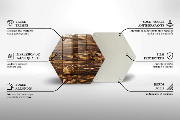 Glass kitchen board Wood texture