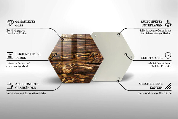 Glass kitchen board Wood texture