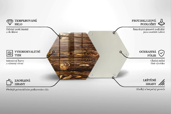 Glass kitchen board Wood texture