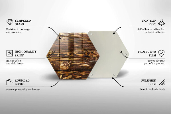 Glass kitchen board Wood texture