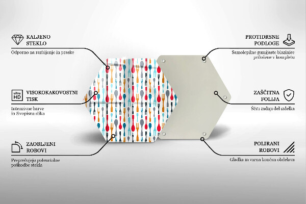 Glass kitchen board Spoon illustration