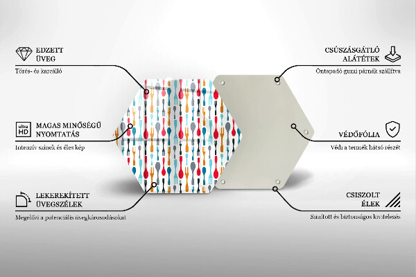 Glass kitchen board Spoon illustration