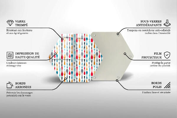 Glass kitchen board Spoon illustration