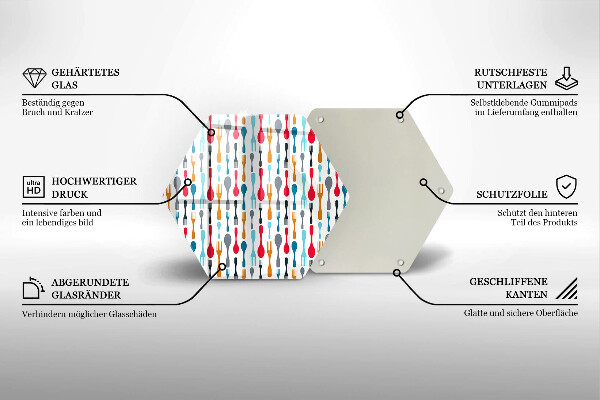 Glass kitchen board Spoon illustration