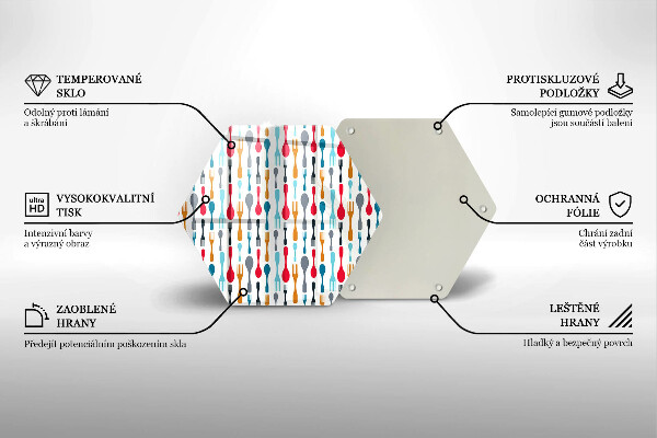 Glass kitchen board Spoon illustration