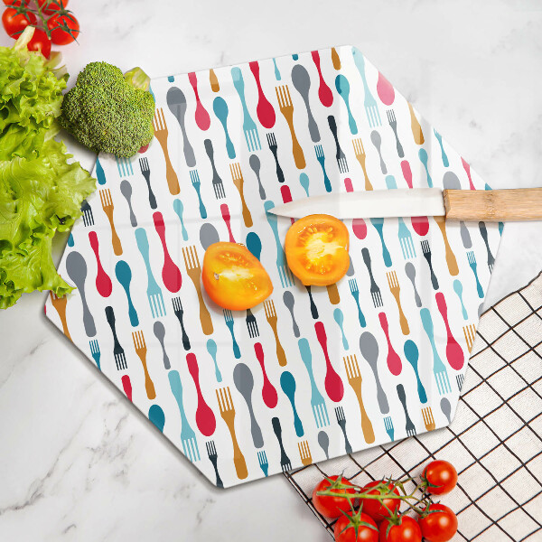 Glass kitchen board Spoon illustration