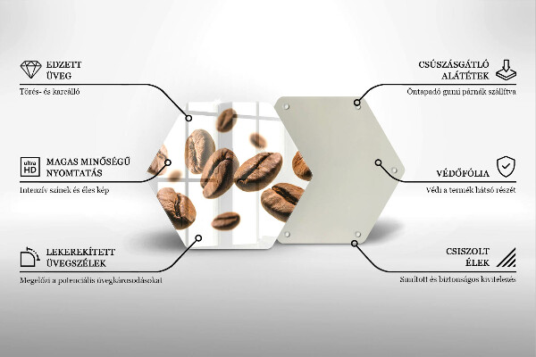 Glass kitchen board Coffee beans