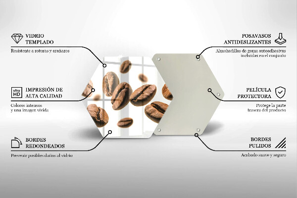 Glass kitchen board Coffee beans