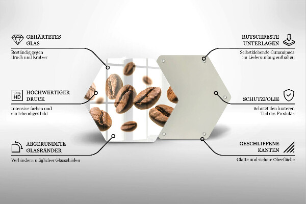 Glass kitchen board Coffee beans