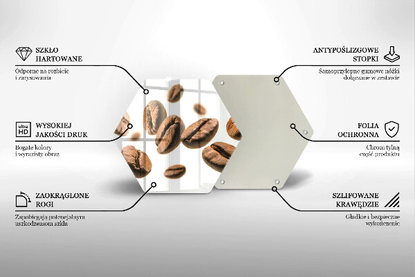 Glass kitchen board Coffee beans