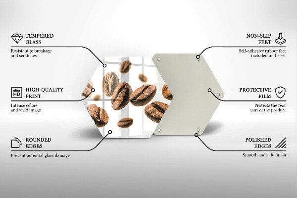Glass kitchen board Coffee beans