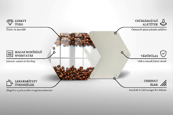 Glass kitchen board Grain coffee