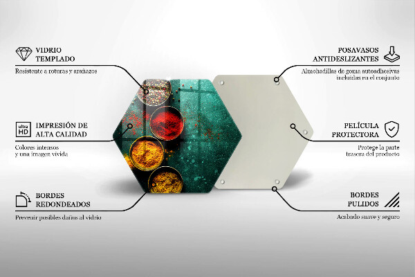 Glass kitchen board Oriental spices