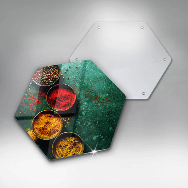 Glass kitchen board Oriental spices