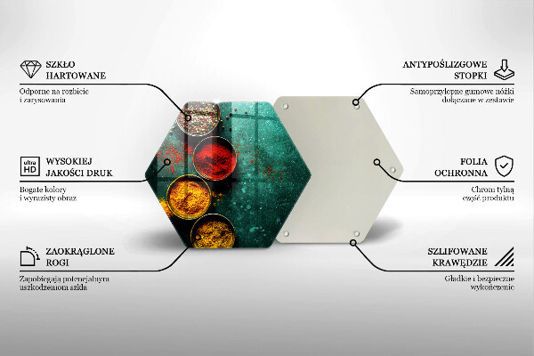 Glass kitchen board Oriental spices