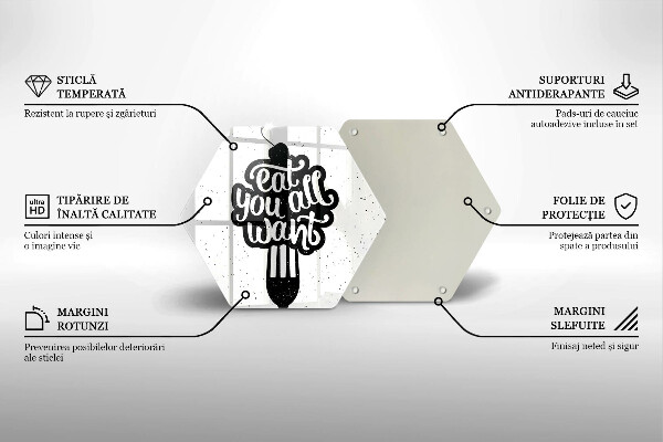 Glass kitchen board The inscription Eat You All Want