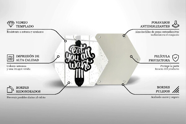 Glass kitchen board The inscription Eat You All Want