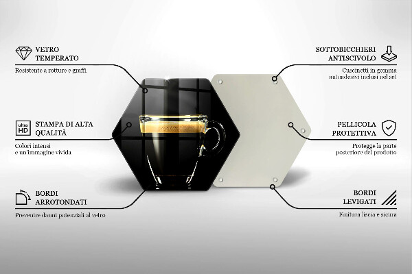 Glass kitchen board A glass of black coffee