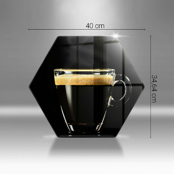 Glass kitchen board A glass of black coffee