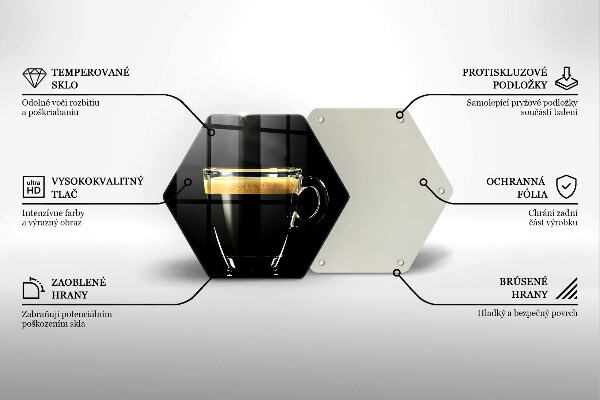 Glass kitchen board A glass of black coffee