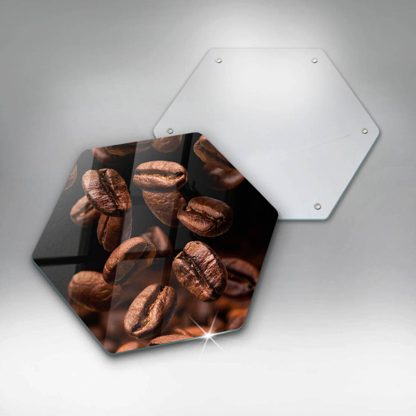 Glass kitchen board Brown coffee beans