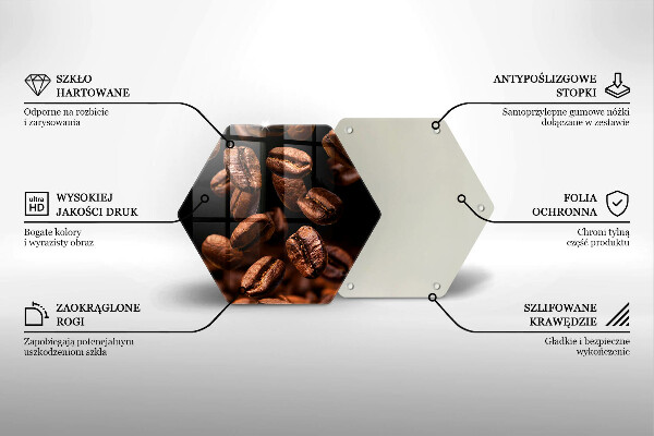 Glass kitchen board Brown coffee beans