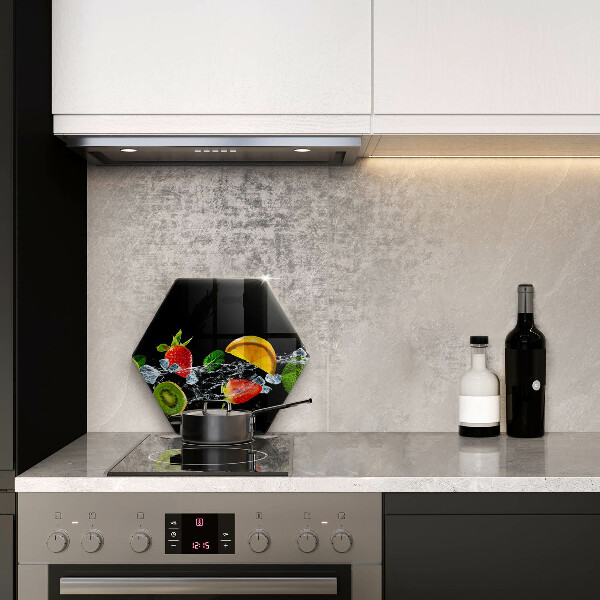 Glass kitchen board Fruits in water