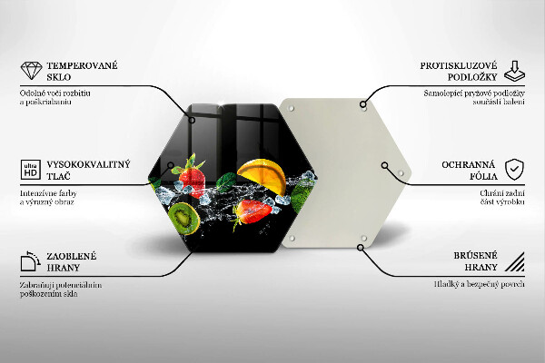 Glass kitchen board Fruits in water