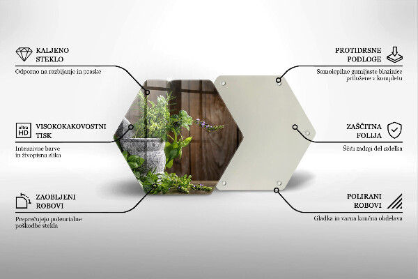 Glass kitchen board Green herbs