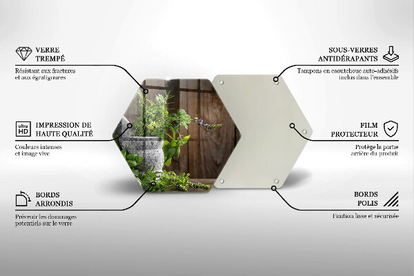 Glass kitchen board Green herbs