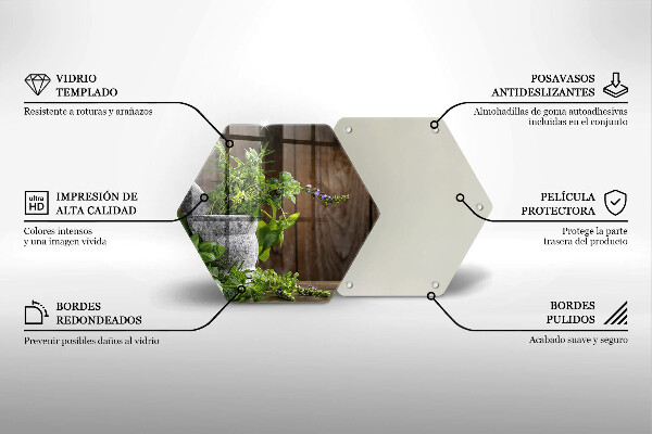 Glass kitchen board Green herbs