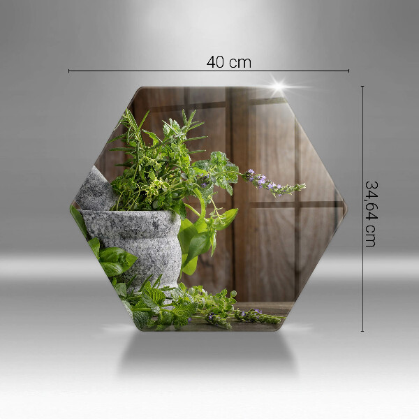 Glass kitchen board Green herbs