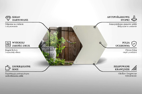 Glass kitchen board Green herbs