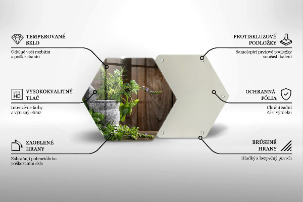 Glass kitchen board Green herbs