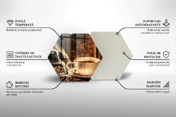 Glass kitchen board Cup and coffee beans