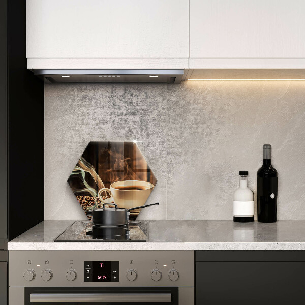 Glass kitchen board Cup and coffee beans