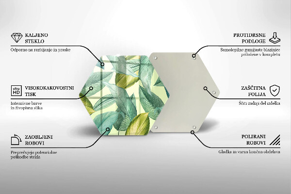 Glass kitchen board Green tropical leaves