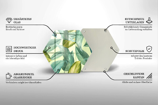 Glass kitchen board Green tropical leaves