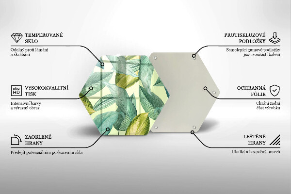 Glass kitchen board Green tropical leaves