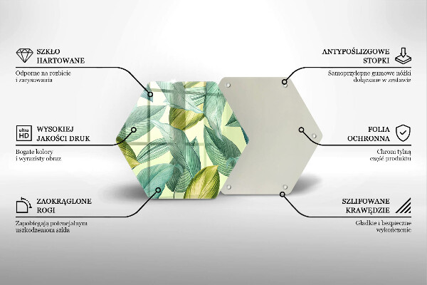 Glass kitchen board Green tropical leaves