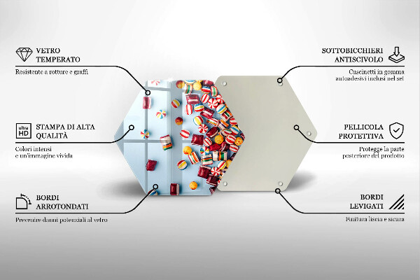 Glass kitchen board Colorful candies