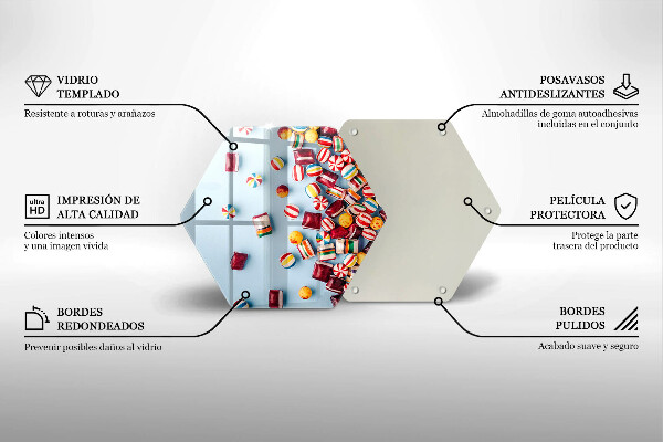 Glass kitchen board Colorful candies