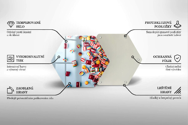 Glass kitchen board Colorful candies