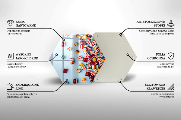 Glass kitchen board Colorful candies