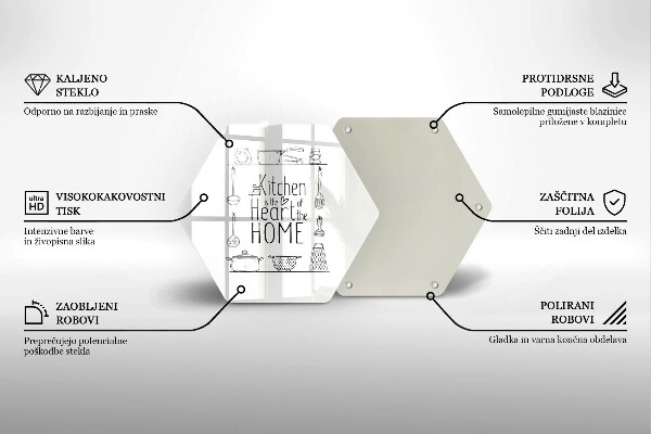 Glass kitchen board Inscription, sentence