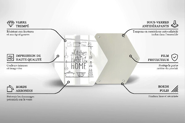 Glass kitchen board Inscription, sentence