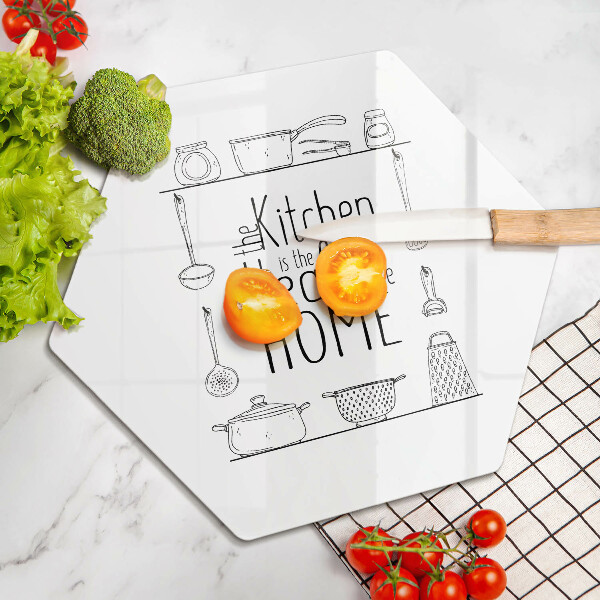 Glass kitchen board Inscription, sentence